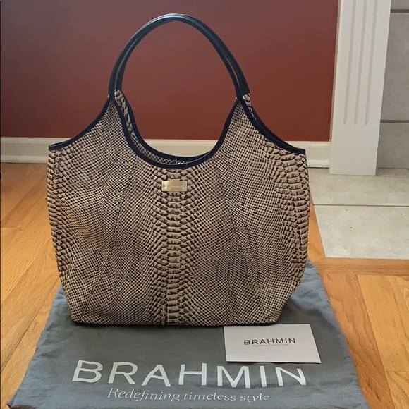 New Odyssey Python Leather Sm Shopper Tote - Picture 1 of 3